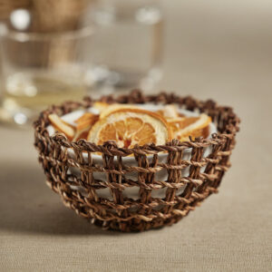 Woven Brown Condiment Bowl